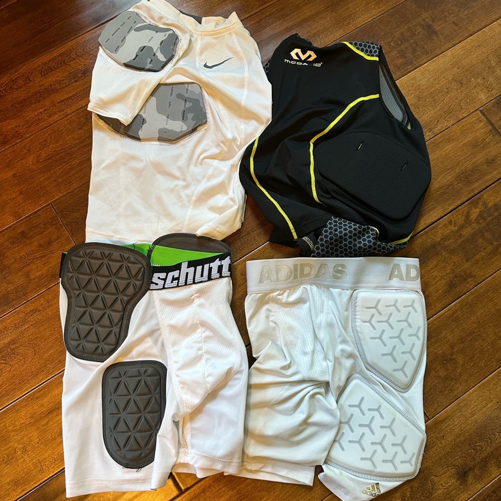 Nike and Adidas Padded Sports Gear Set - Football